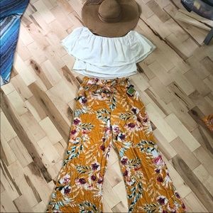 Boho gypsy flare pants and babydoll set